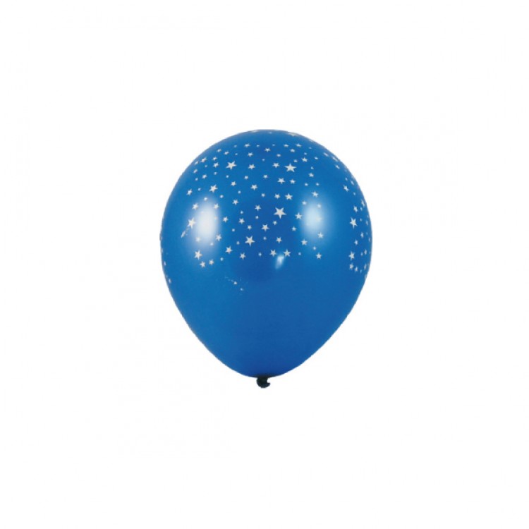 Balóniky L Modré s bielymi hviezdami / bal. 5 ks