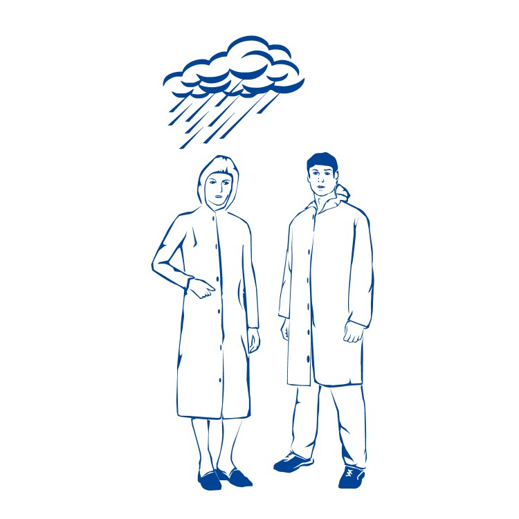 Plášť s kapucňou PE / bal. 10 ks