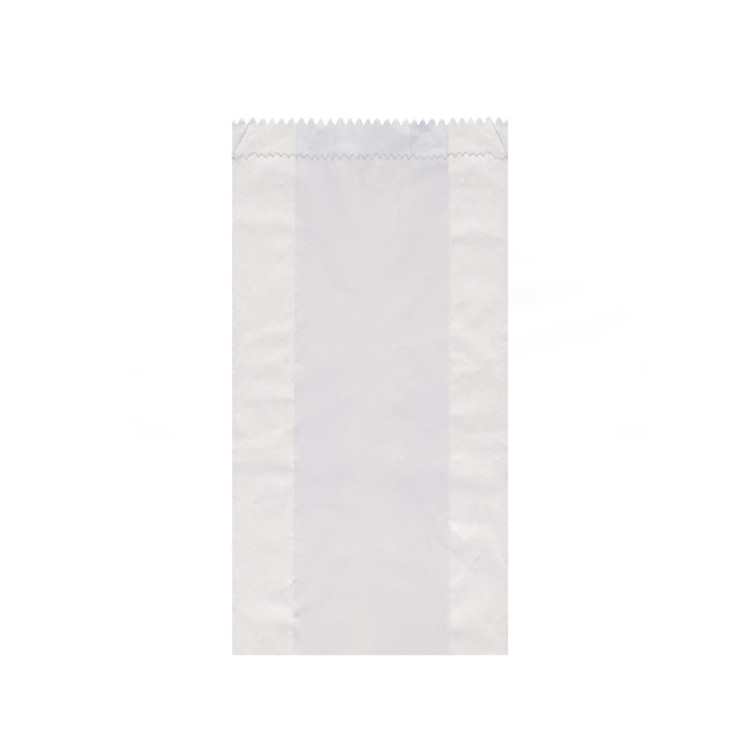 Vrecko papierové desiatové do 1,5 kg 14+7x29 cm Biele / bal. 1000 ks