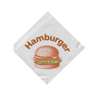 Vrecko na hamburger 16x16 cm Biele s potlačou / bal. 500 ks