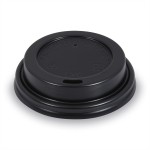 Viečko plastové vypuklé na papierové poháre pr. 73 mm Čierne / bal. 100 ks