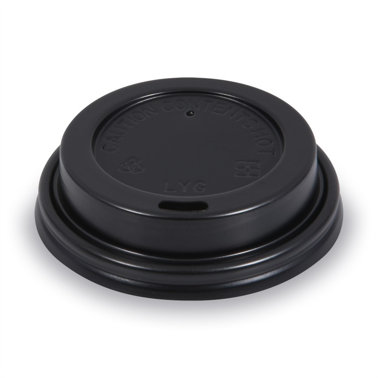 Viečko plastové vypuklé na papierové poháre pr. 73 mm Čierne / bal. 100 ks