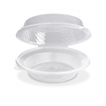 Šalátová miska PP priehľadná s vypuklým viečkom 1700 ml