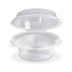 Šalátová miska PP s viečkom a otvorom na dressing misku 2100 ml