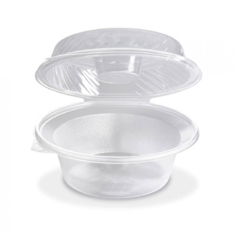Šalátová miska PP s viečkom a otvorom na dressing misku 2100 ml